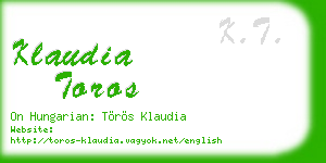 klaudia toros business card