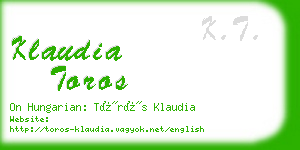 klaudia toros business card